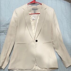 H&M Cream Tailored Blazer with Notched Lapel